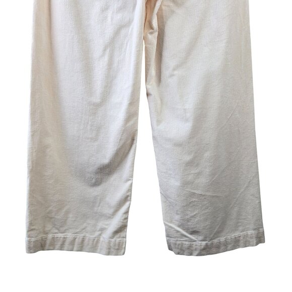 Maeve Colette Pants Size 30 Cream White Corduroy High Waisted Crop Wide Leg Crop - Picture 10 of 12